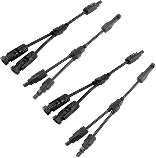 MC4 T Branch Connector 4 to 1 Solar Panel Parallel Adapter (MFF + MMF) –  Pack - 2 Pairs