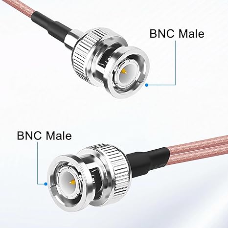 RG316 BNC Male to Dual Male 50Ohm Y Splitter 1 Feet (12 Inch) Jumper Cable