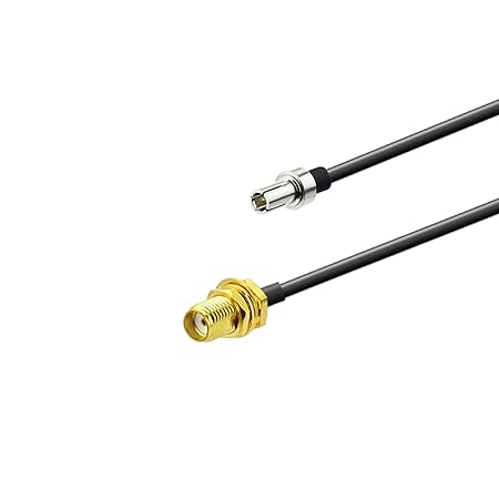 SMA Female to TS9 Male Straight Low Loss RG174 RF Coaxial Cable 15cm (6 Inch) -Pack -1
