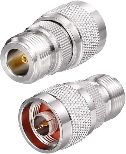 N Male to N Female RF Coaxial Connector Adapter (Pack of 2)