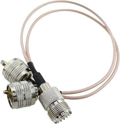 RG316 UHF Splitter Cable UHF Female to Dual UHF Male 1Ft (12inch) Coaxial Cable (Pack of 1)