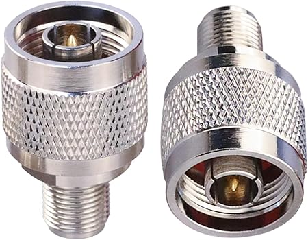 N Type Male to F Type Female RF Coax Adapter - Pack - 2