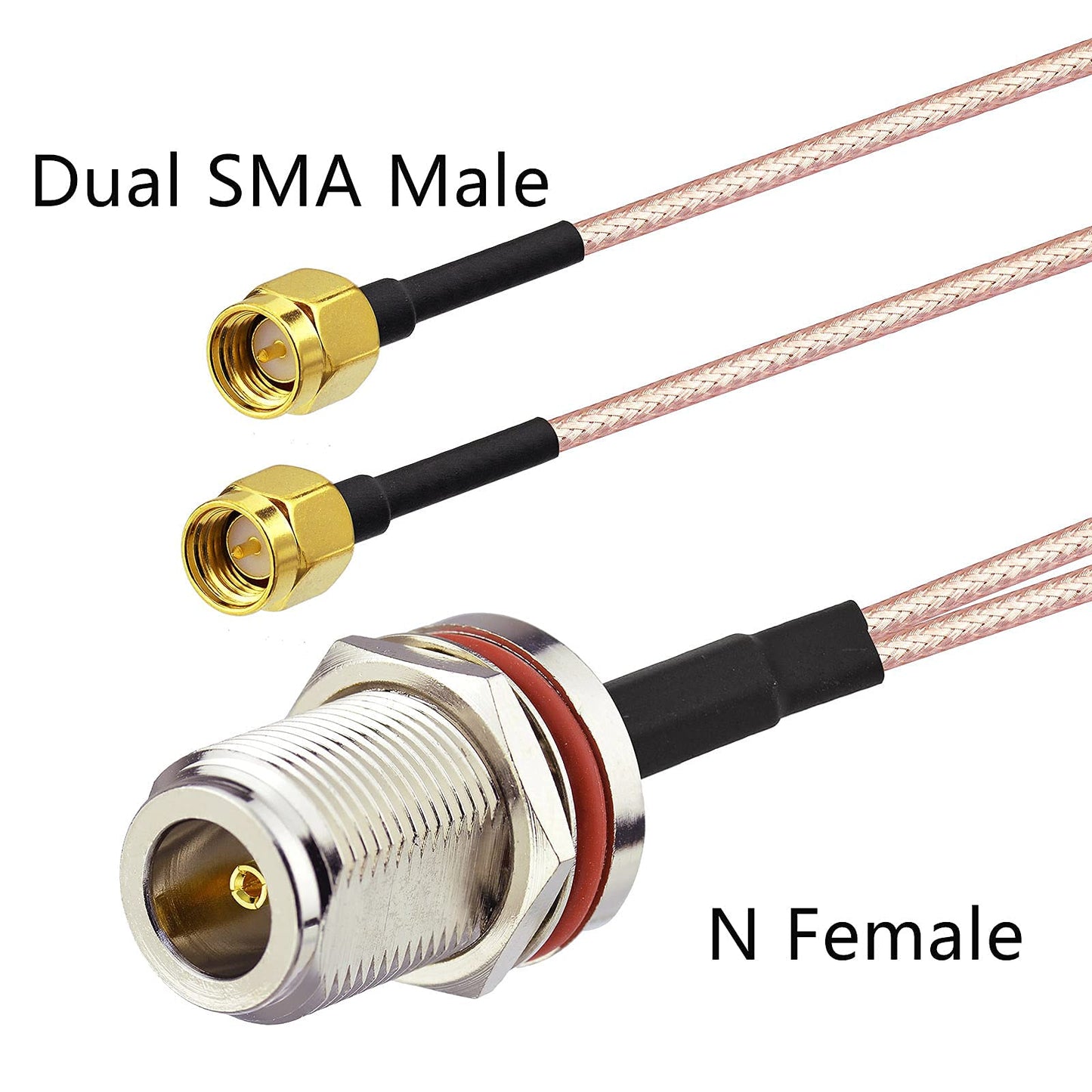 ABONIX RG316 N Female to Dual SMA Male Splitter Cable 30cm (1FT)