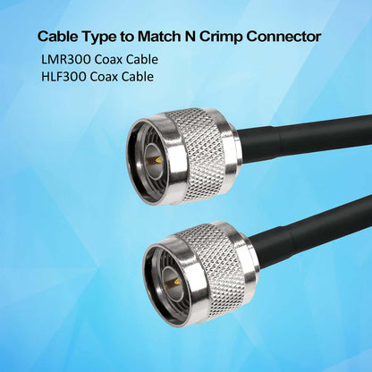 ABONIX N Male Crimp Connector for HLF-300 & LMR-300 RF Coax Cable- Pack- 4