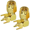 SMA Male Right Angle 90 Degree Coaxial PCB Mount Coax Adapter - Pack - 2
