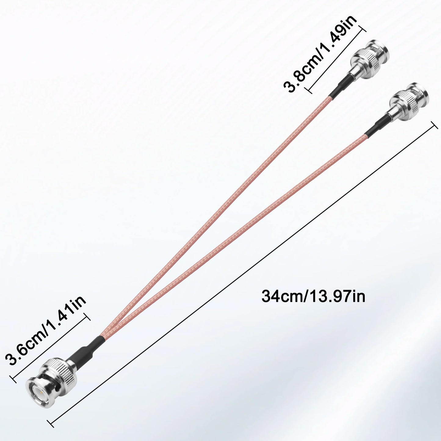 ABONIX RG316 BNC Male to Dual BNC Male Y Splitter Cable 30cm (1FT)
