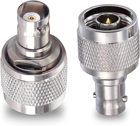 N-Type Male to BNC Female Jack RF Coaxial Connector (Pack of 2)