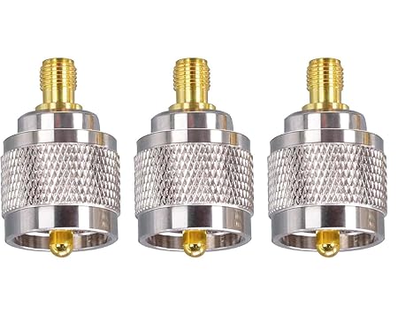 UHF Male to SMA Female Adapter (PL-259) – RF Coaxial Connector (Pack of 3)