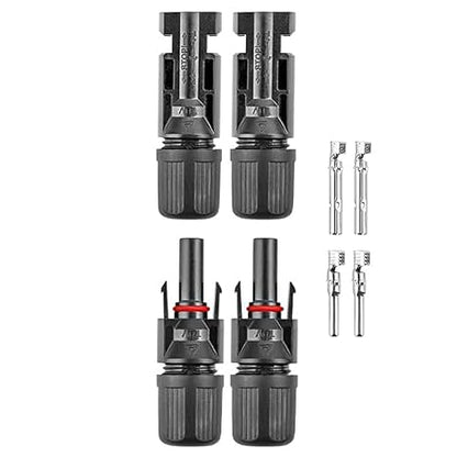 Solar MC4 Connector Kit – Waterproof Male & Female PV Cable Connectors - Pack - 3 Pairs