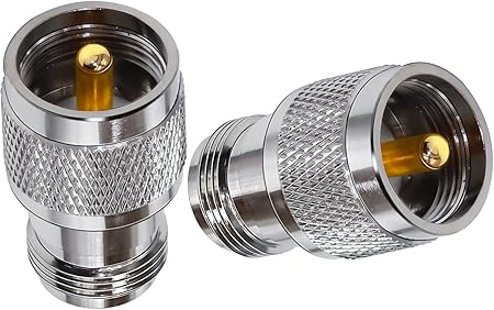 N-Type Female to UHF Male RF Coaxial Adapter (Pack of 2)