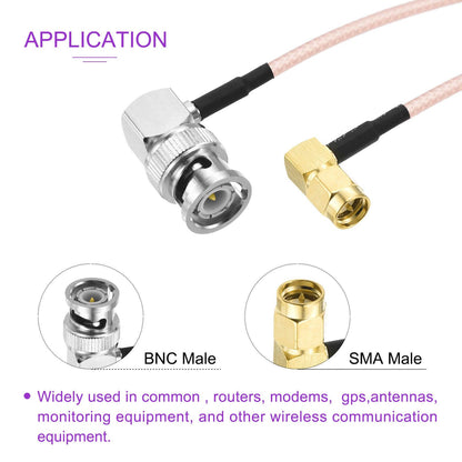 ABONIX RG316 SMA Male 90° to BNC Male 90° Cable 30cm (1FT)