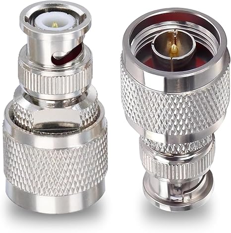 BNC Male to N-Type Female Coaxial Adapter Connector (Pack of 2)
