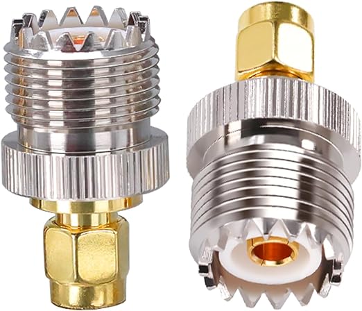 SMA Male to UHF Female (PL-259) Coax Connector (Pack of 2)