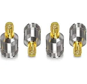 SMA Female to N Female RF Adapter, Coaxial Connector (Pack of 4)