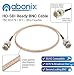 ABONIX BNC Male to BNC Male RG178 Video Cable, 2FT 75 Ohm HD-SDI, Pack- 1