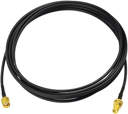 RP-SMA Male to RP-SMA Female Bulkhead Low Loss RG174 RF Coaxial Cable 3 Meter (9.8FT) -pack -1