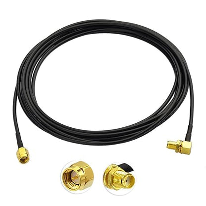 SMA Male to SMA Female Right Angle Low Loss RG174 RF Coaxial Cable 3 Meter (9.8FT) -Pack -1