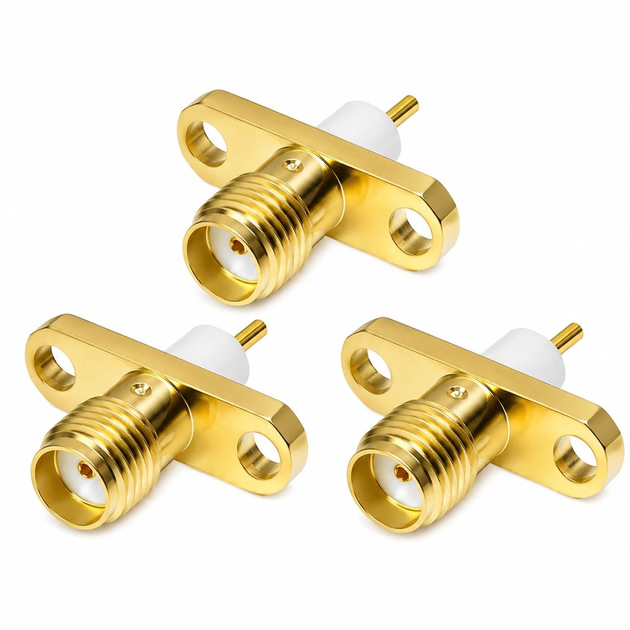 ABONIX SMA Female 2-Hole Flange Panel Mount RF Connector- Pack- 3