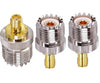 SMA Female to UHF Female Connector Pl259 Coax Adapter - Pack - 3