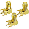 SMA Female Right Angle – 90 Degree PCB Mount Connector - Pack - 3