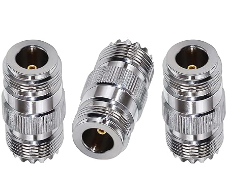 N-Type Female to UHF Female RF Coaxial Adapter (Pack of 3)