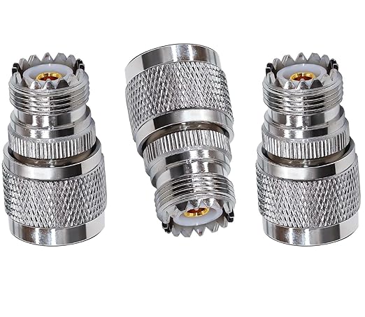 N-Type Male to UHF Female Jack RF Coaxial Adapter for WiFi Antenna Extension Cable (Pack of 3)