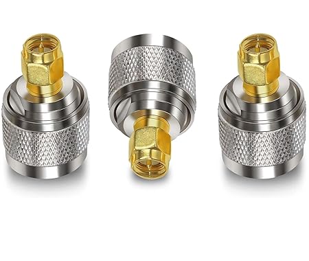SMA Male to N Male RF Coaxial Adapter Antenna Connector (Pack of 3)