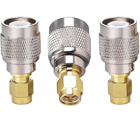 SMA Male to TNC Male Coax Connector Adapter (Pack of 3)