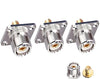 UHF Female to SMA Female 4-Hole Flange Panel Chassis Mount RF Coax Adapter - Pack - 3
