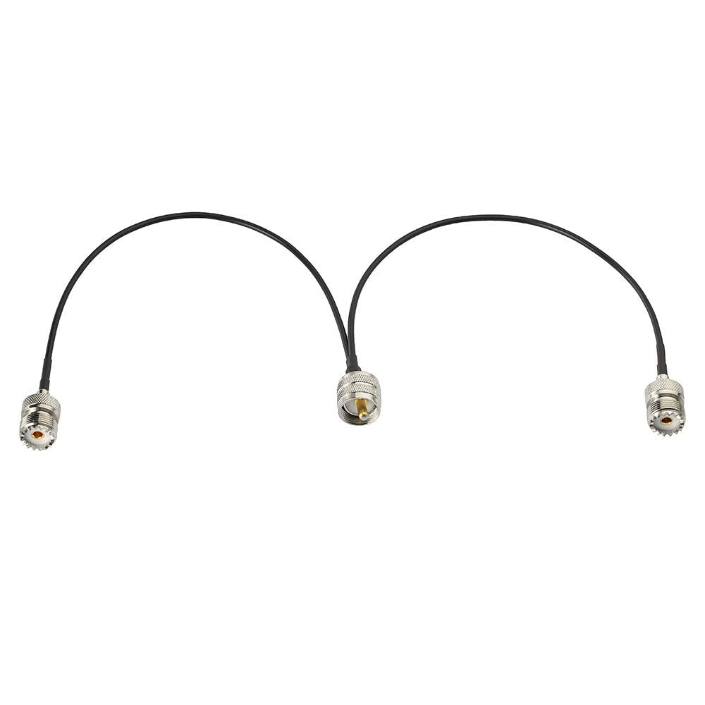 ABONIX RG174 UHF Male to Dual UHF Female Splitter Cable 30cm (1FT)