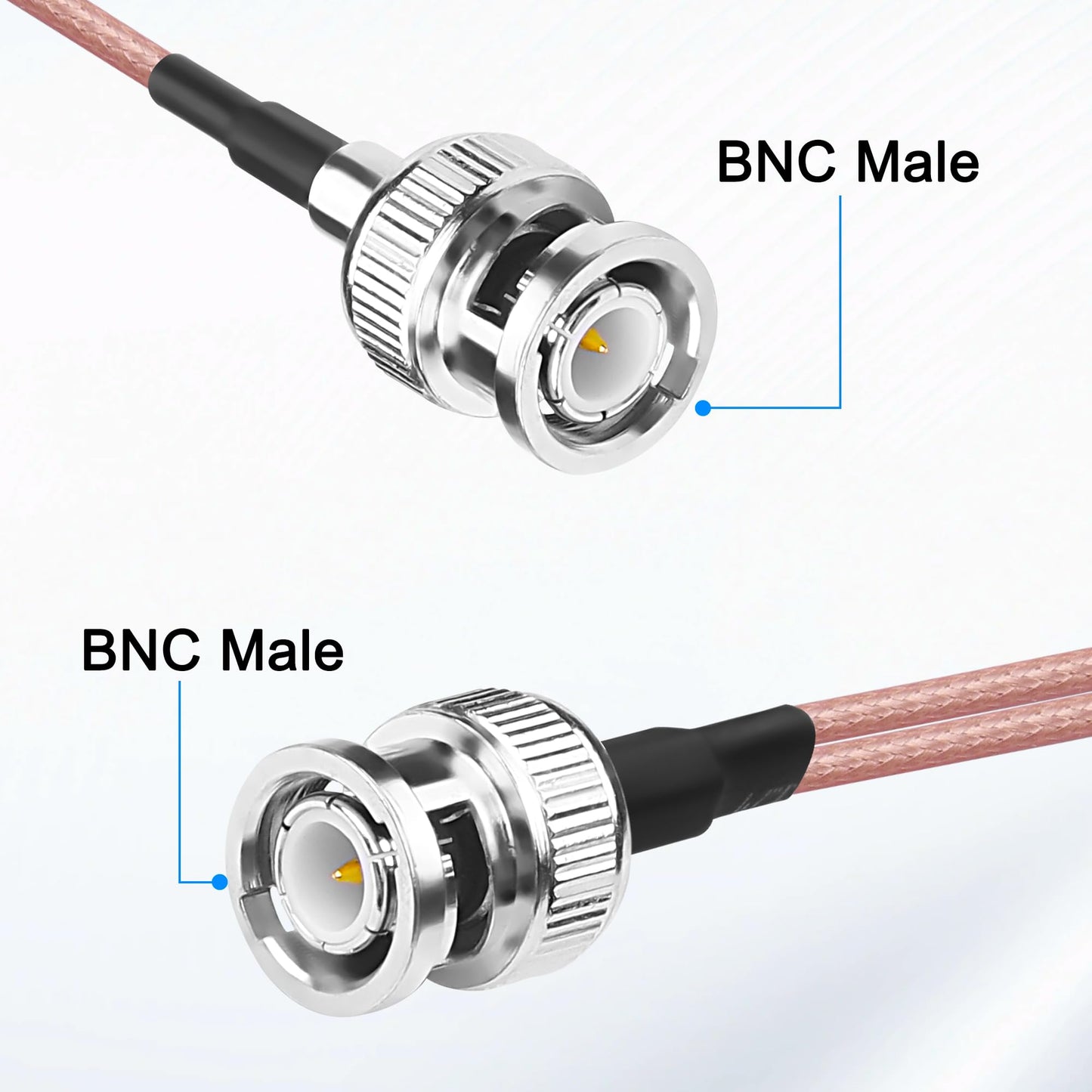 ABONIX RG316 BNC Male to Dual BNC Male Y Splitter Cable 30cm (1FT)