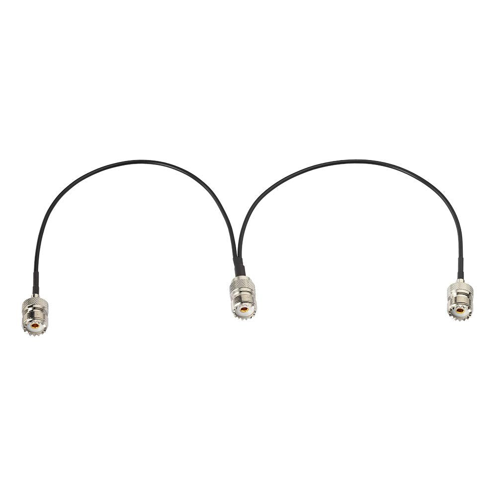 ABONIX RG174 UHF Female to Dual UHF Female Splitter Cable 30cm (1FT)