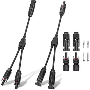 MC4 Solar Connector Y Branch – 1 Pair (Male/Female) Waterproof Adapter for Parallel Connection of Solar Panels