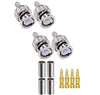 BNC Male Crimp Coaxial Adapter Connector for Cable RG58 -Pack -4