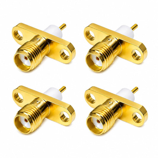 ABONIX SMA Female 2-Hole Flange Panel Mount RF Connector- Pack- 4