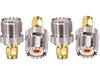 SMA Male to UHF Female (PL-259) Coax Adapter - Pack - 4