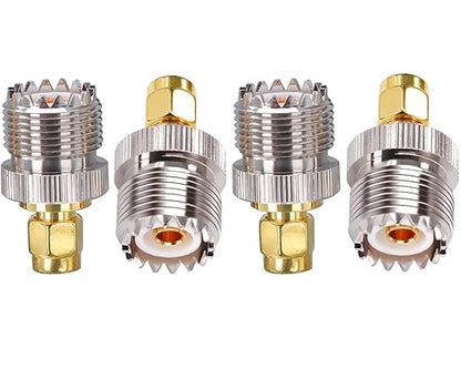 SMA Male to UHF Female (PL-259) Coax Adapter - Pack - 4