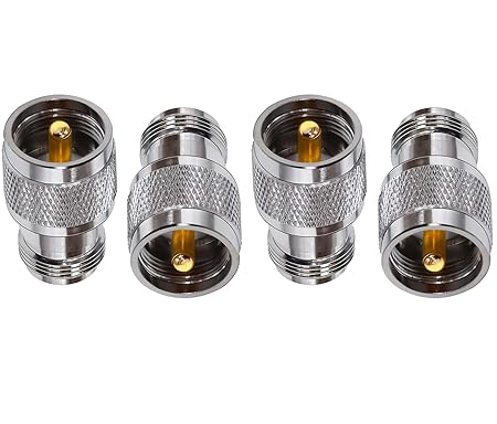 N-Type Female to UHF Male RF Coaxial Adapter (Pack of 4)