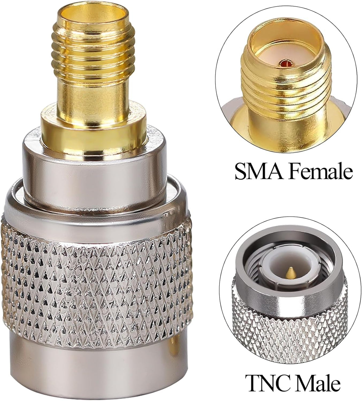 ABONIX SMA Female to TNC Male RF Adapter, Coaxial Connector- Pack- 2