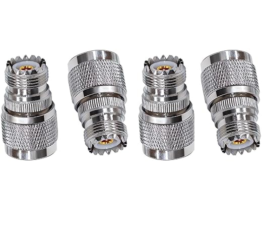 N-Type Male to UHF Female Jack RF Coaxial Adapter for WiFi Antenna Extension Cable (Pack of 4)