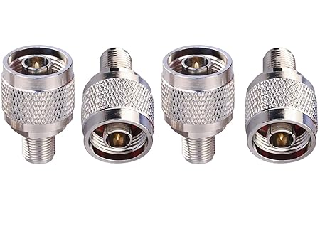 N Type Male to F Type Female RF Coax Adapter - Pack - 4