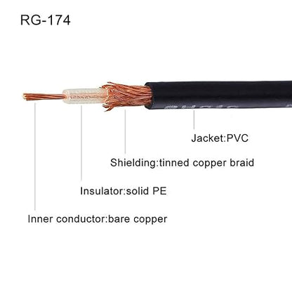 SMA Female to Dual TS9 Male Straight Low Loss RG174 RF Coaxial Cable 15cm (6 Inch) -Pack -1