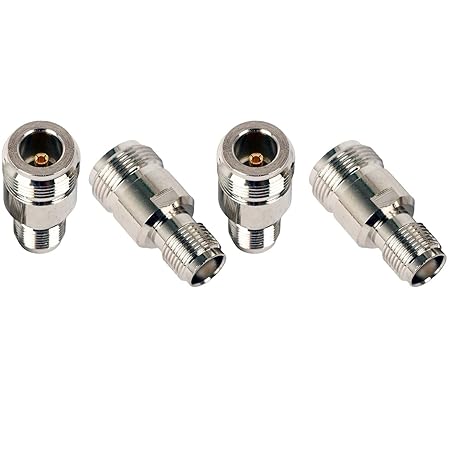 TNC Female to N Female RF Coaxial Adapter Connector (Pack of 4)