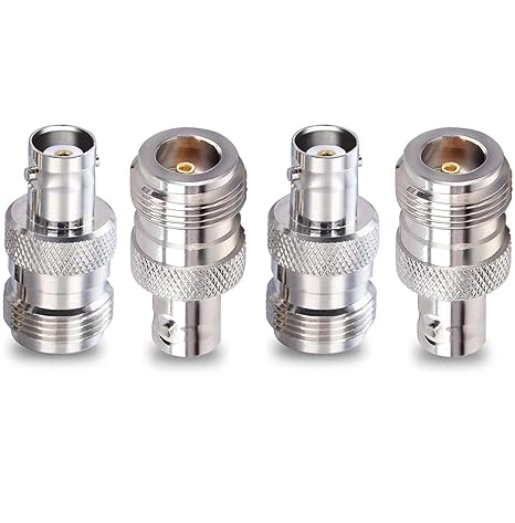 N-Type Female Jack to BNC Female Jack RF Coaxial Adapter Connector (Pack of 4)