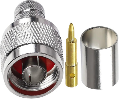 N Male Crimp Connector for Cable HLF-400 and LMR-400 (Pack of 10)