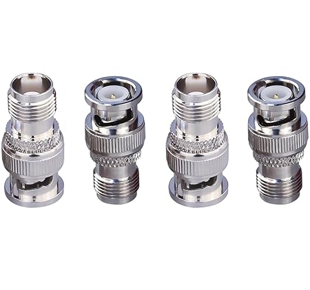 TNC Female to BNC Male RF Connector Adapter (Pack of 4)