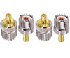 SMA Female to UHF Female Connector Pl259 Coax Adapter - Pack - 4