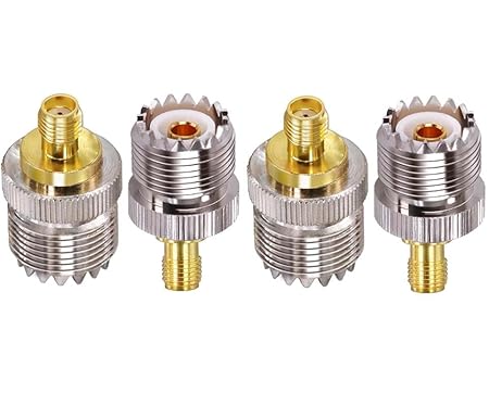 SMA Female to UHF Female Connector Pl259 Coax Connector (Pack of 4)