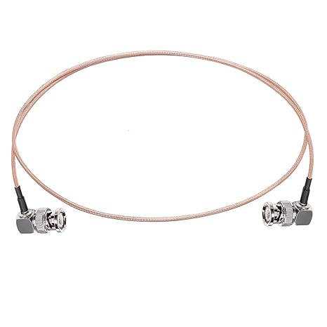 RG316 BNC Male to BNC Male Right Angle Coaxial Extension Cable (1 Meter / 3.28ft, 50 Ohm) -Pack -1