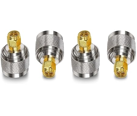 SMA Male to N Male RF Coaxial Adapter Antenna Connector (Pack of 4)